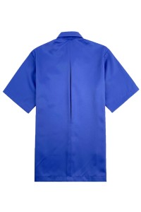 大量訂購藍色純色男裝短袖襯衫      設計工作服襯衫    可印logo    公司制服   團隊制服   恤衫專門店   透氣   舒適   R378 正面照